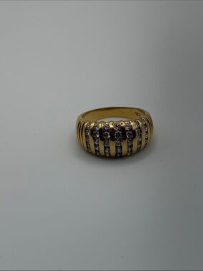 Premier Designs Gold-Tone Dome “Dedication” CZ Ring